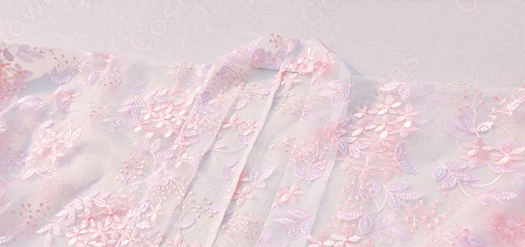 漢服 襦裙 コスプレ衣装 中国伝統衣装 古風 仙女風 可愛い 中国時代劇 桜刺繍 学園祭 パーティー 舞台演出服 光沢感 おしゃれコス服 7