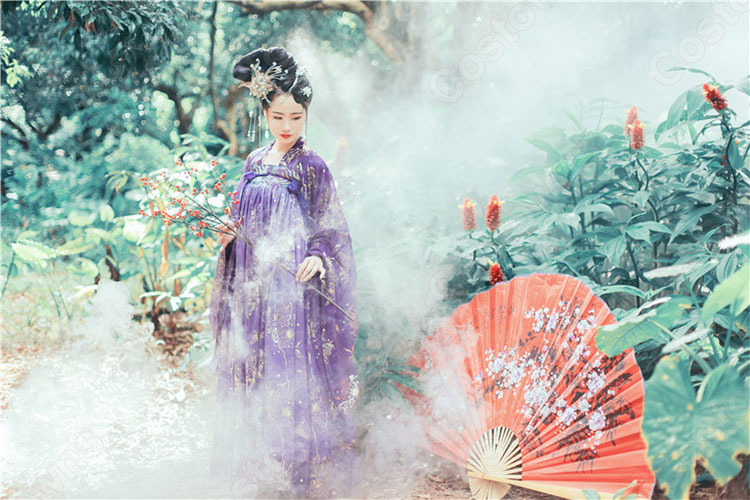 漢服　襦裙　コスプレ衣装　中国伝統衣装　古風　可愛い　中国時代劇　学園祭　パーティー　鶴　おしゃれコス服　紫　パープル　広袖 7