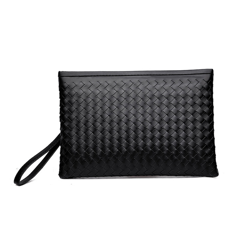 Whatna 2way 革 手作り編み込み セカンドバッグ メンズ クラッチ バッグ B5 6枚カード収納 小銭入 カジュアル フォーマル 冠婚葬祭 結婚式 バッグ紳士用 男性用 黑 605 Costowns