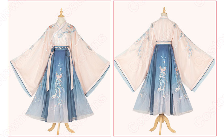 漢服 襦裙 コスプレ衣装 中国伝統衣装 古風 可愛い 中国時代劇 鳳凰刺繍 学園祭 お花見 おしゃれコス服 6