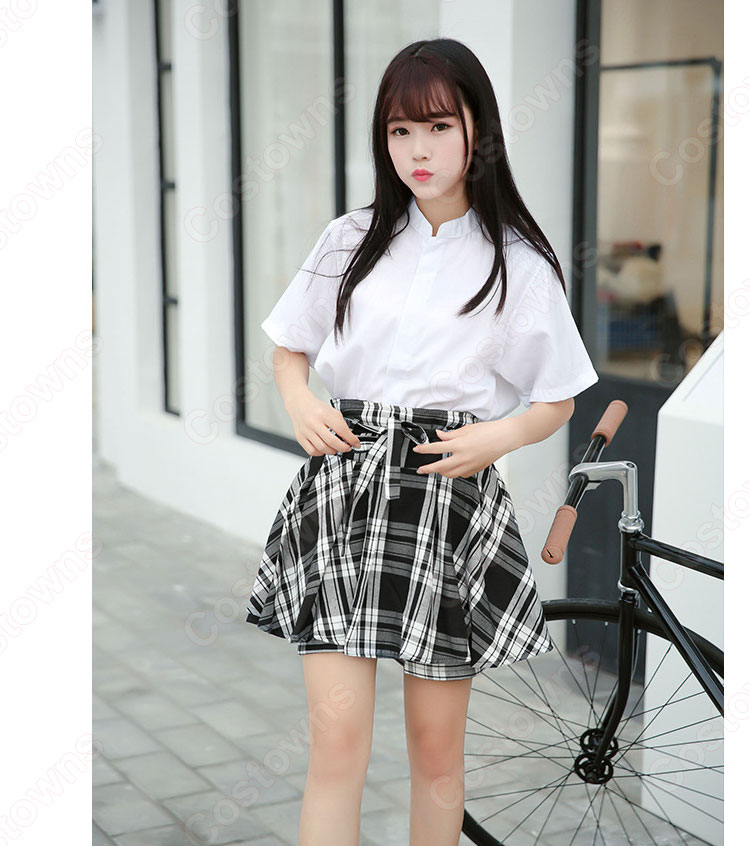 学園制服 コスプレ衣装 文化祭 体育祭 ユニフォーム コスチューム 欧米日本韓国風学校制服 日常着 チェック柄スカートパンツ 日常服 5