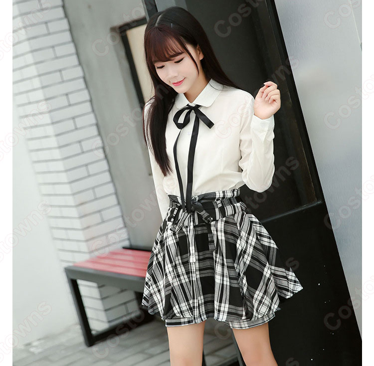 学園制服 コスプレ衣装 文化祭 体育祭 ユニフォーム コスチューム 欧米日本韓国風学校制服 日常着 チェック柄スカートパンツ 日常服 3