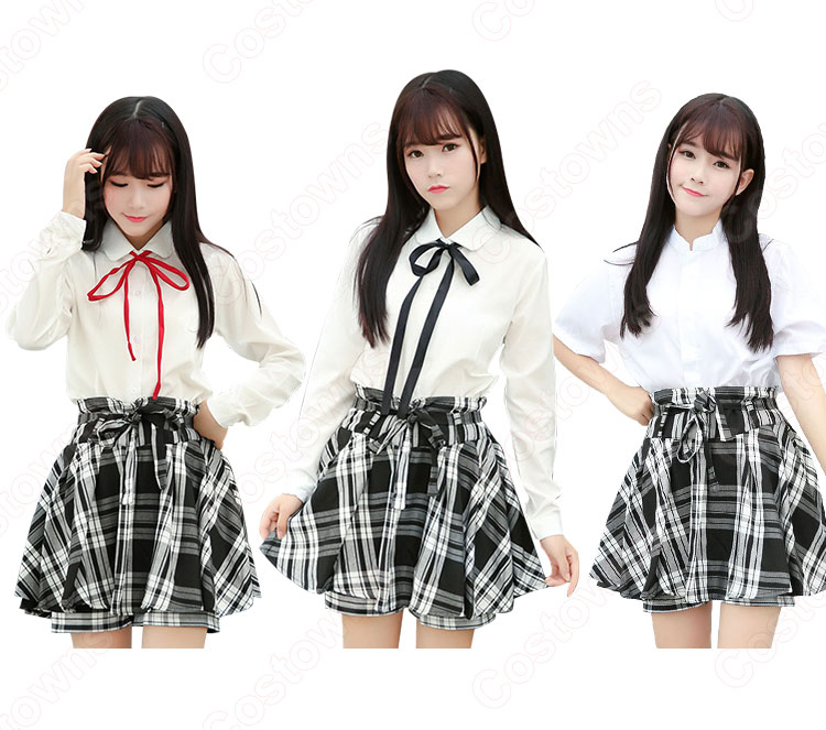 学園制服 コスプレ衣装 文化祭 体育祭 ユニフォーム コスチューム 欧米日本韓国風学校制服 日常着 チェック柄スカートパンツ 日常服 0