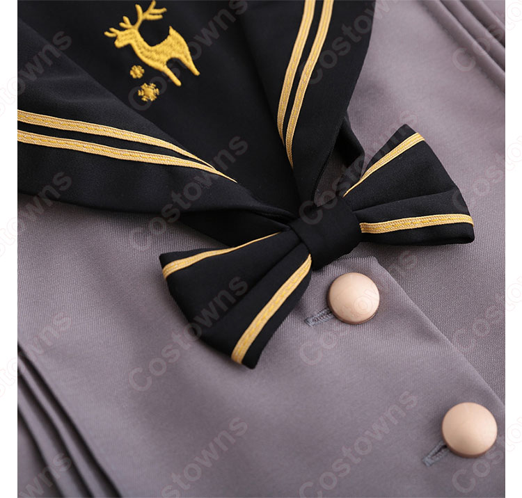 学園制服 コスプレ衣装 文化祭 体育祭 ユニフォーム コスチューム 水兵服 鹿 刺繍 セーラー服 2