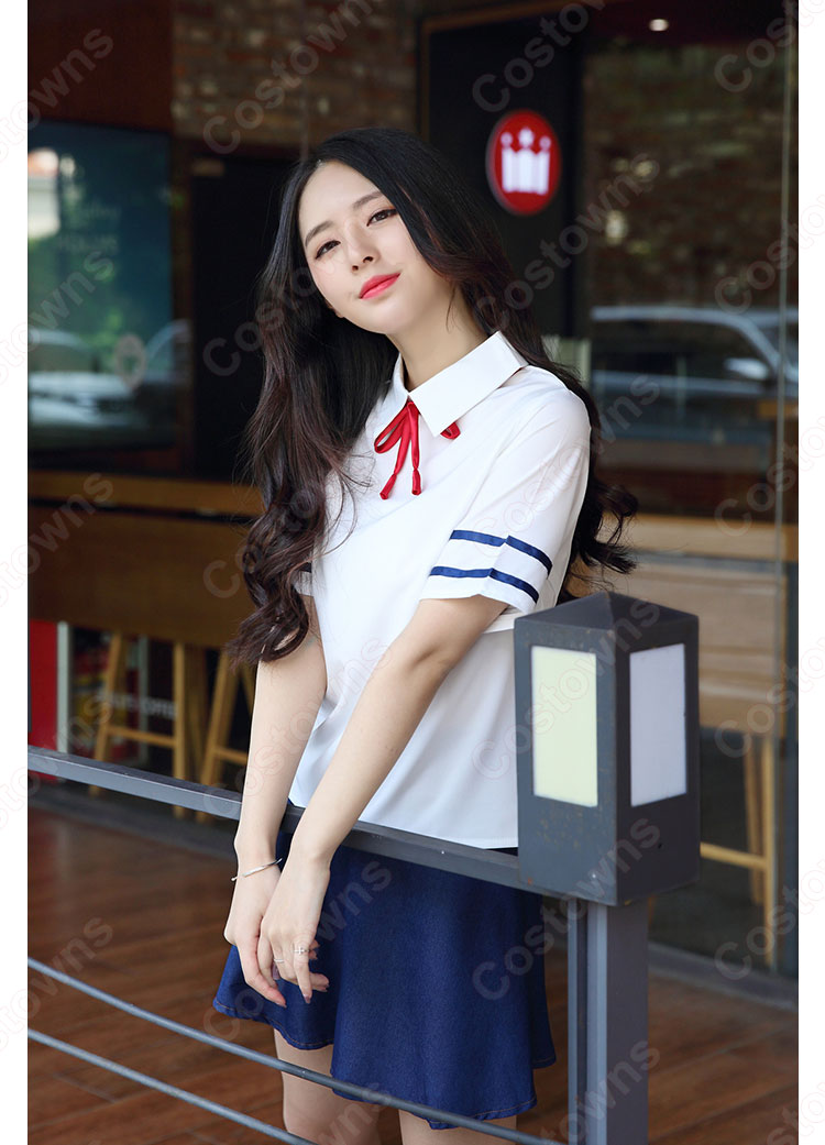 学院制服 コスプレ衣装 文化祭 体育祭 ユニフォーム コスチューム 欧米日本韓国風学校制服 水兵服 海軍風トップス 日常着 2