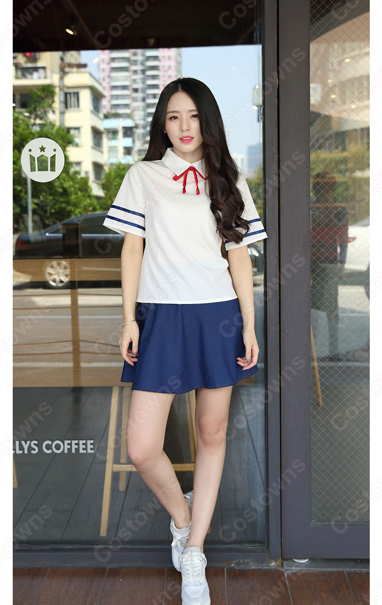 学院制服 コスプレ衣装 文化祭 体育祭 ユニフォーム コスチューム 欧米日本韓国風学校制服 水兵服 海軍風トップス 日常着 4
