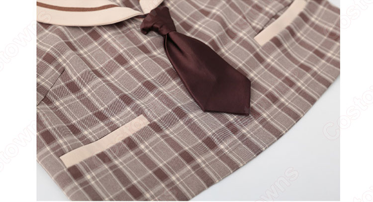 学園制服 コスプレ衣装 文化祭 体育祭 ユニフォーム コスチューム 水兵服 レトロ チェック柄セーラー服 5