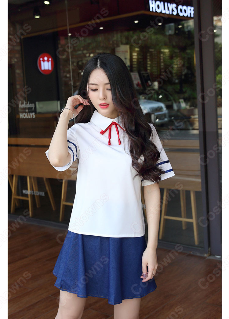 学院制服 コスプレ衣装 文化祭 体育祭 ユニフォーム コスチューム 欧米日本韓国風学校制服 水兵服 海軍風トップス 日常着 1