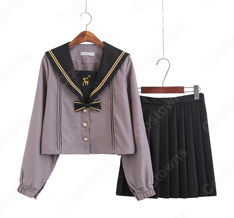 学園制服 コスプレ衣装 文化祭 体育祭 ユニフォーム コスチューム 水兵服 鹿 刺繍 セーラー服 0