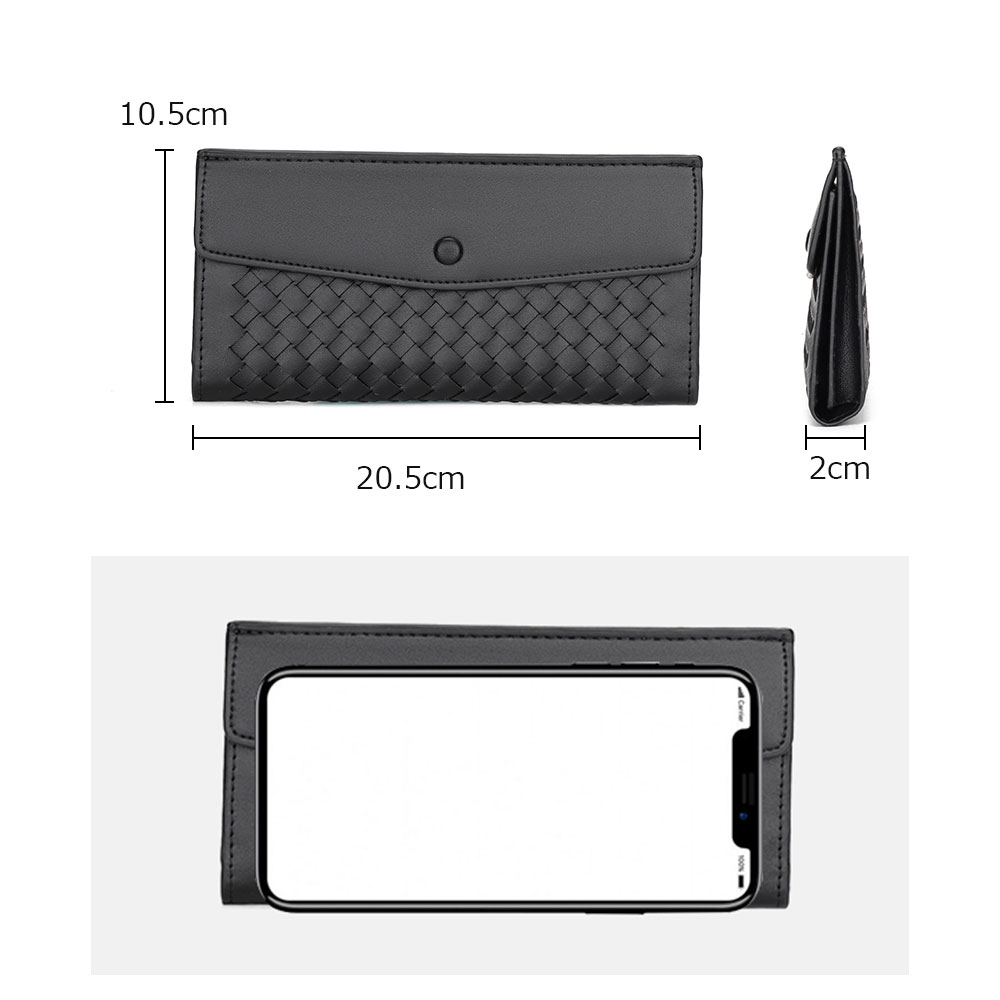 Whatna 手作り編み込み ミニセカンドバッグ メンズ バッグ 12枚カード収納 本革 長財布薄い 小さめ クラッチバッグ 手持ちバッグ メンズ ポーチ カジュアル フォーマル 冠婚葬祭 結婚式 バッグ紳士用 男性用 黑 608 Costowns