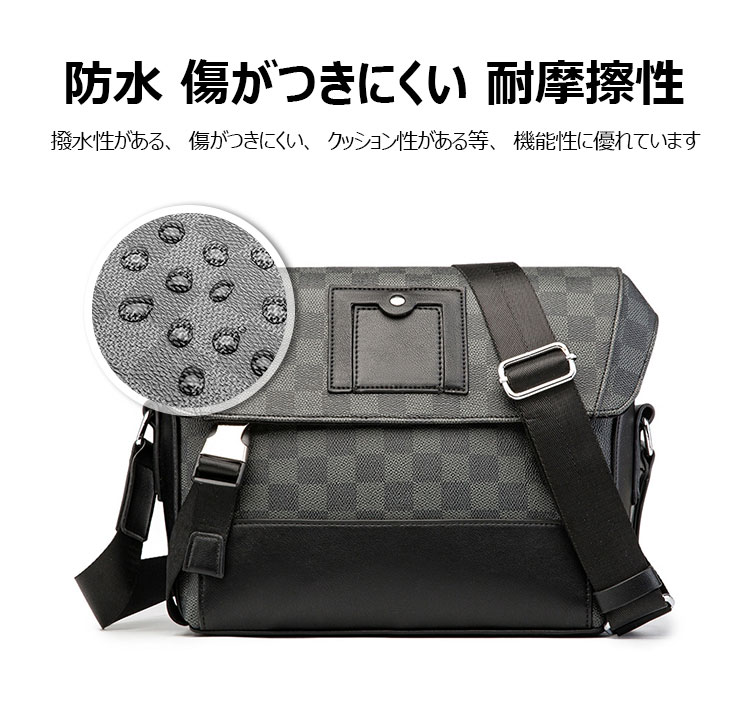 Whatna 革 ショルダーバッグ メンズ メッセンジャーバッグ 横型 厚手 本 革 レザー ブランド ビジネス 通勤 通学 斜めがけ バッグ ワン ショルダーバッグ 実用 自転車 かばん男性用 黒l3919 Costowns