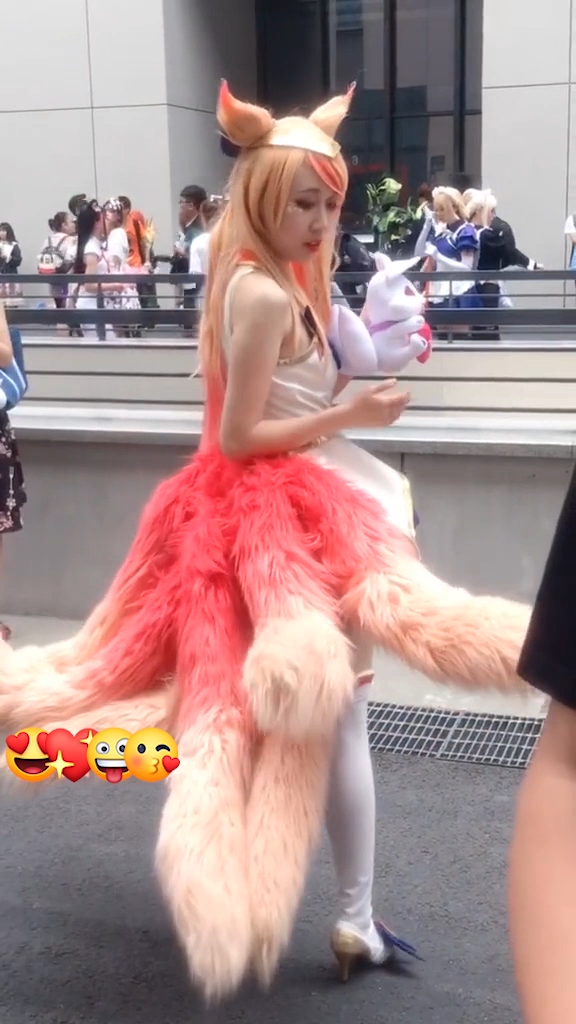 コスプレ衣装 League of Legends  アーリ(九尾の狐) セット ワンピース フォックステール ハイソックス 髪飾り ハイヒール 4