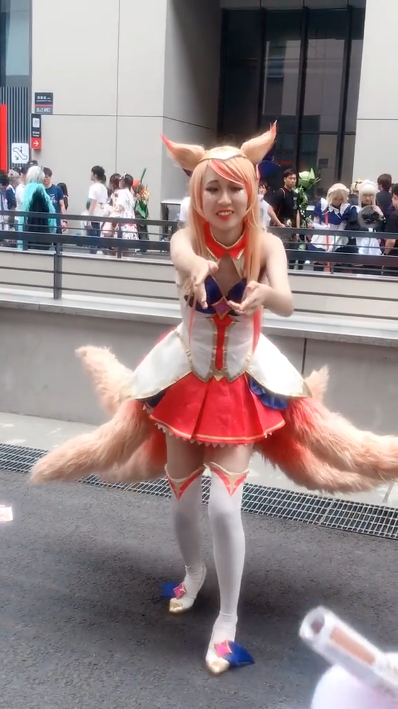 コスプレ衣装 League of Legends  アーリ(九尾の狐) セット ワンピース フォックステール ハイソックス 髪飾り ハイヒール 6