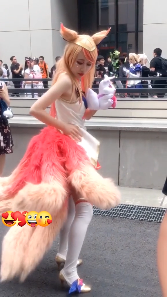 コスプレ衣装 League of Legends  アーリ(九尾の狐) セット ワンピース フォックステール ハイソックス 髪飾り ハイヒール 3