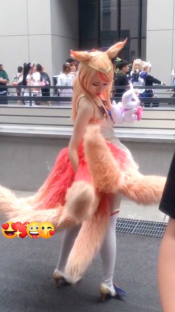 コスプレ衣装 League of Legends  アーリ(九尾の狐) セット ワンピース フォックステール ハイソックス 髪飾り ハイヒール 5