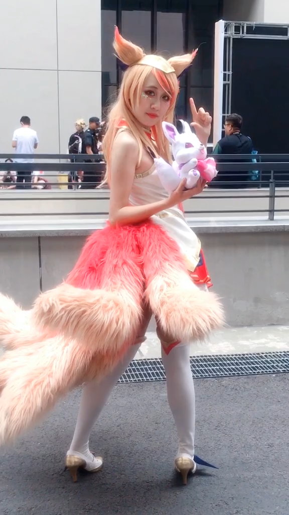 コスプレ衣装 League of Legends  アーリ(九尾の狐) セット ワンピース フォックステール ハイソックス 髪飾り ハイヒール 8