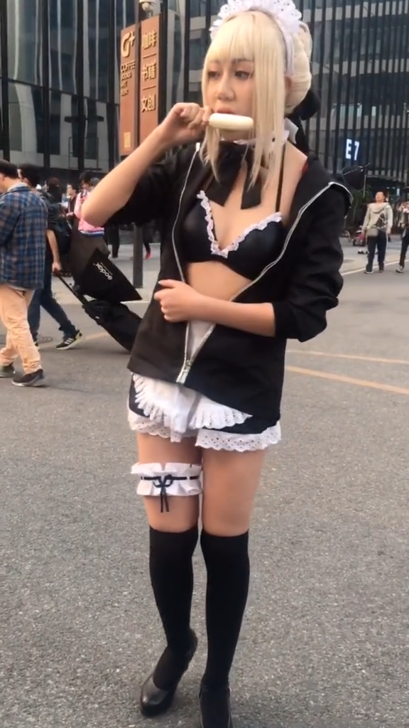 コスプレ  メイド服 セクシーなコスプレ衣装  レディース カチューシャ ブラジャー ミニスカート 5