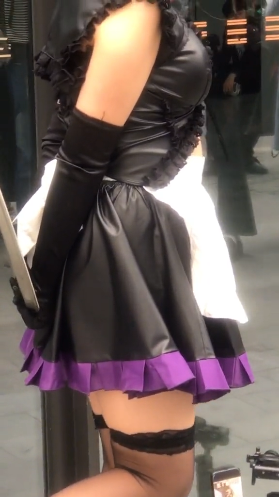 コスプレ衣装   かわいい  メイド服  セット ヘアバンド ミニスカート エプロン ハイソックス 手袋 首飾り 1