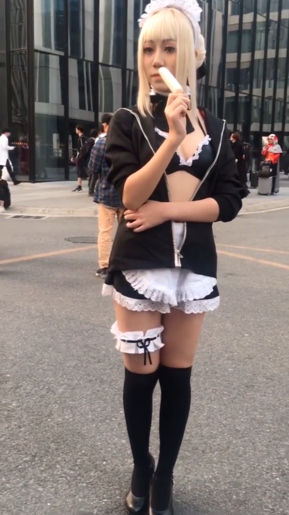 コスプレ  メイド服 セクシーなコスプレ衣装  レディース カチューシャ ブラジャー ミニスカート 1