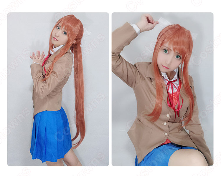 モニカ コスプレ衣装 【ドキドキ文芸部!】 Doki Doki Literature Club DDLC Monika 制服 スクールユニフォーム 4