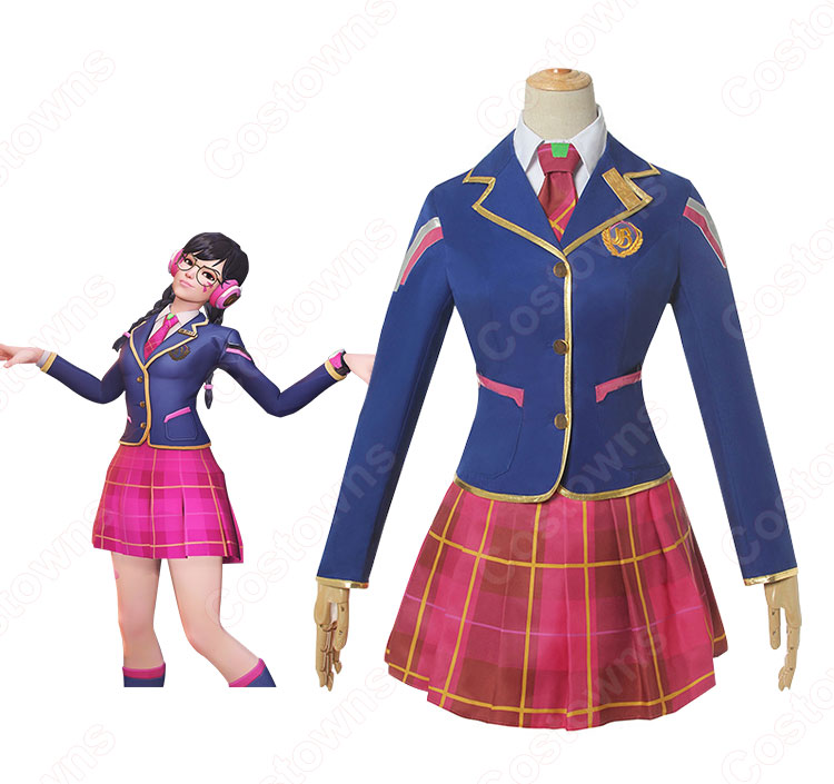 ディーバー（D.Va）　コスプレ衣装　【オーバーウォッチ】　ハナ・ソング　記念スキン　アカデミー　制服　学生服 3