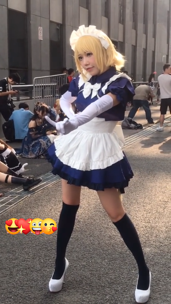 メイド コスプレ衣装 メイド服 蝶結び ネクタイ カチューシャ エプロン 手袋 ストッキング ハイヒール 7