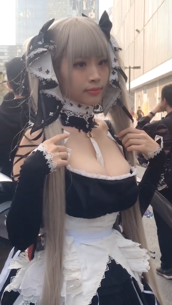 メイド服 コスプレ衣装 ヘアバンド、ワンピース、エプロン、首飾り、ハイソックス、装備の計6点フルセット 3
