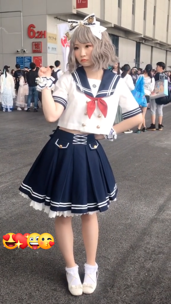 セーラー服 コスプレ衣装 清純な 青春時代 制服 トップス スカート ネクタイ 腕飾り ヘッドバンド 2