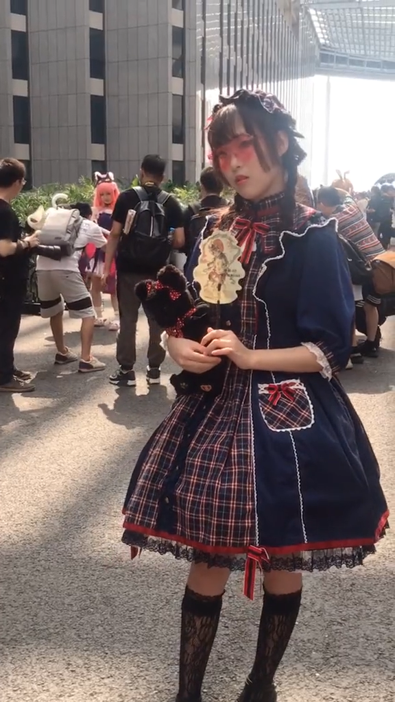ロリータ コスプレ衣装 かわいい日本式のロリータ服 イストッキング ヘアバンド 2