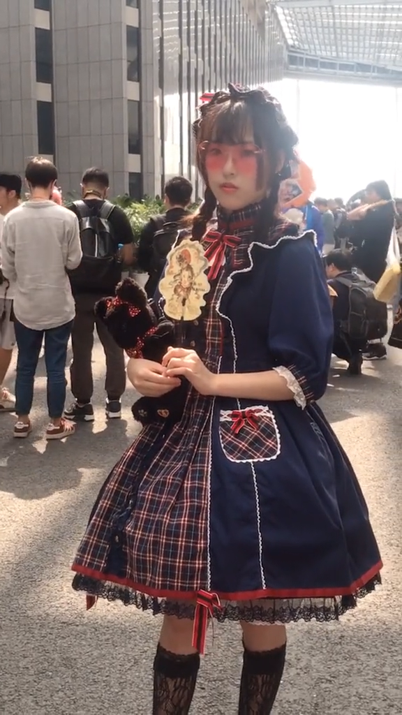 ロリータ コスプレ衣装 かわいい日本式のロリータ服 イストッキング ヘアバンド 3