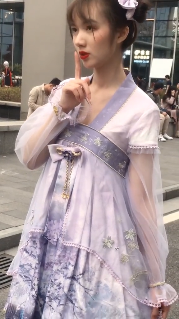 lolita ロリータ服 ichigomikou草叔 夜樱水灯 中華風 パープル 少女風 ロリータ服 ワンピース セット 1