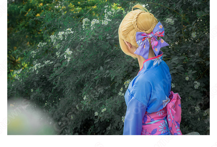 セイバー コスプレ衣装 【Fate/stay night】 アルトリア・ペンドラゴン 晴着ver  和服 振り袖、夏祭り 7