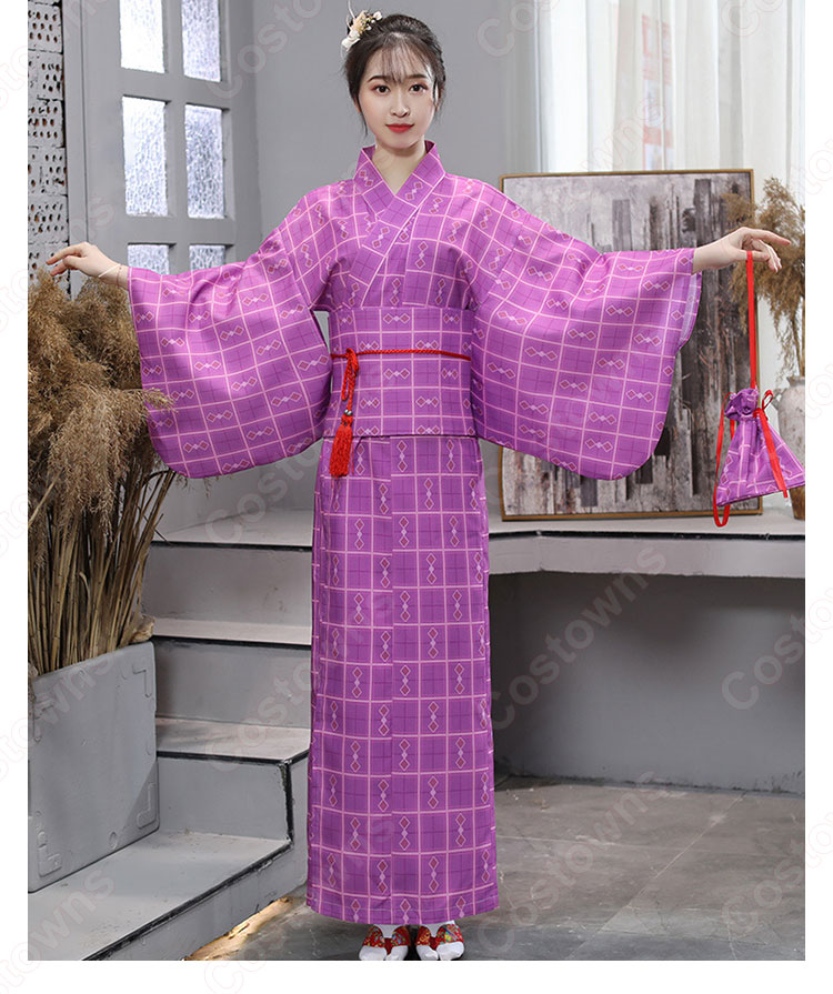 女性浴衣 和服 着物 日本伝統服 舞台衣装 コスプレ衣装 コスチューム 写真撮影 演出服 1