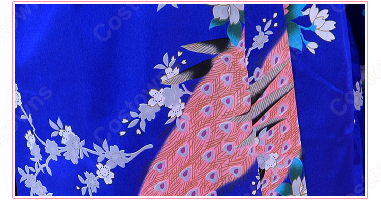 女性浴衣 和服 着物 日本伝統服 舞台衣装 コスプレ衣装 コスチューム 写真撮影 演出服 孔雀柄 12