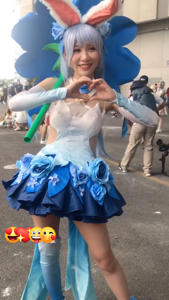 League of Legends アーリ(九尾の狐) コスプレ衣装 セクシー  美しい ワンピース 青いバラのスカート 1