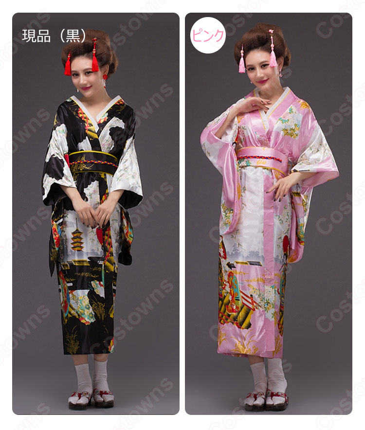 女性浴衣 和服 着物 日本伝統服 舞台衣装 コスプレ衣装 コスチューム 写真撮影 演出服  多色選択 3
