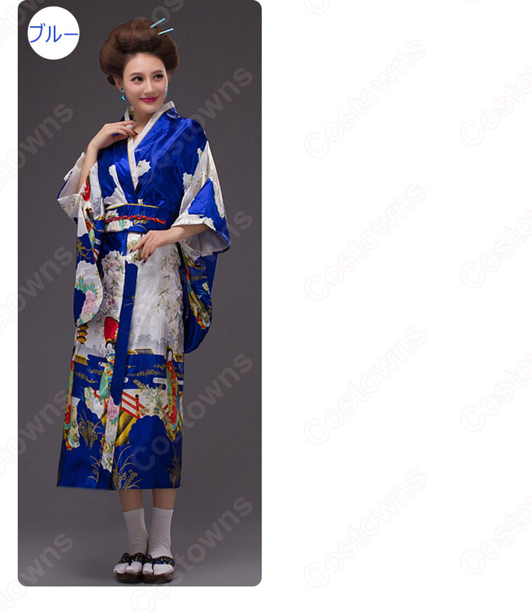女性浴衣 和服 着物 日本伝統服 舞台衣装 コスプレ衣装 コスチューム 写真撮影 演出服  多色選択 4