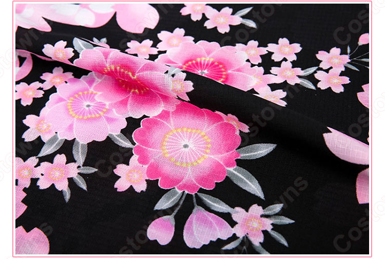 女性浴衣　和服　着物　日本伝統服　舞台衣装　コスプレ衣装　コスチューム　写真撮影　演出服　桜柄 8