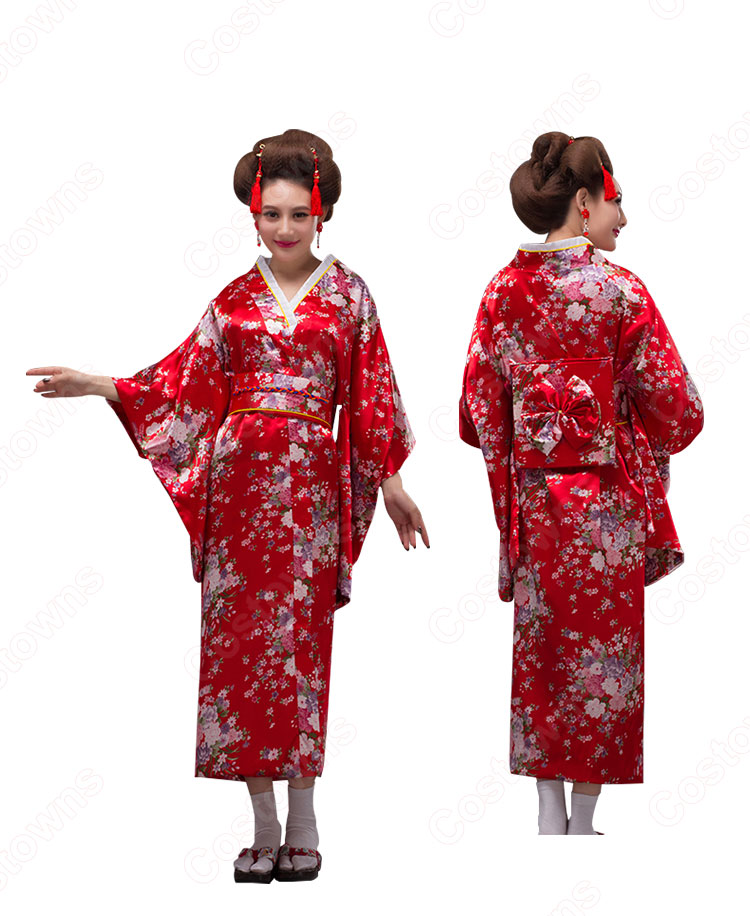 女性浴衣 和服 着物 日本伝統服 舞台衣装 コスプレ衣装 コスチューム 写真撮影 演出服 花柄 0