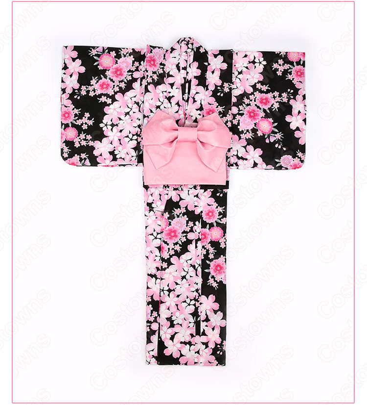 女性浴衣　和服　着物　日本伝統服　舞台衣装　コスプレ衣装　コスチューム　写真撮影　演出服　桜柄 6