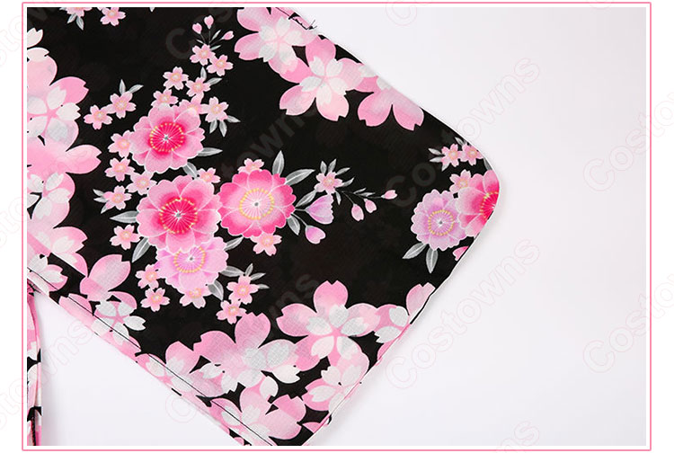 女性浴衣　和服　着物　日本伝統服　舞台衣装　コスプレ衣装　コスチューム　写真撮影　演出服　桜柄 7