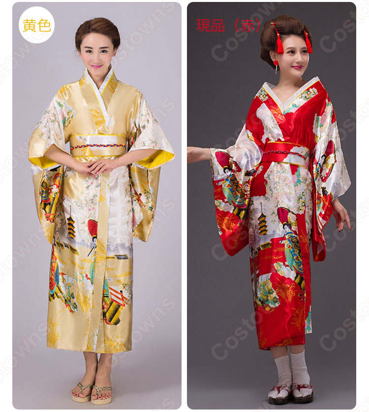 女性浴衣 和服 着物 日本伝統服 舞台衣装 コスプレ衣装 コスチューム 写真撮影 演出服  多色選択 2