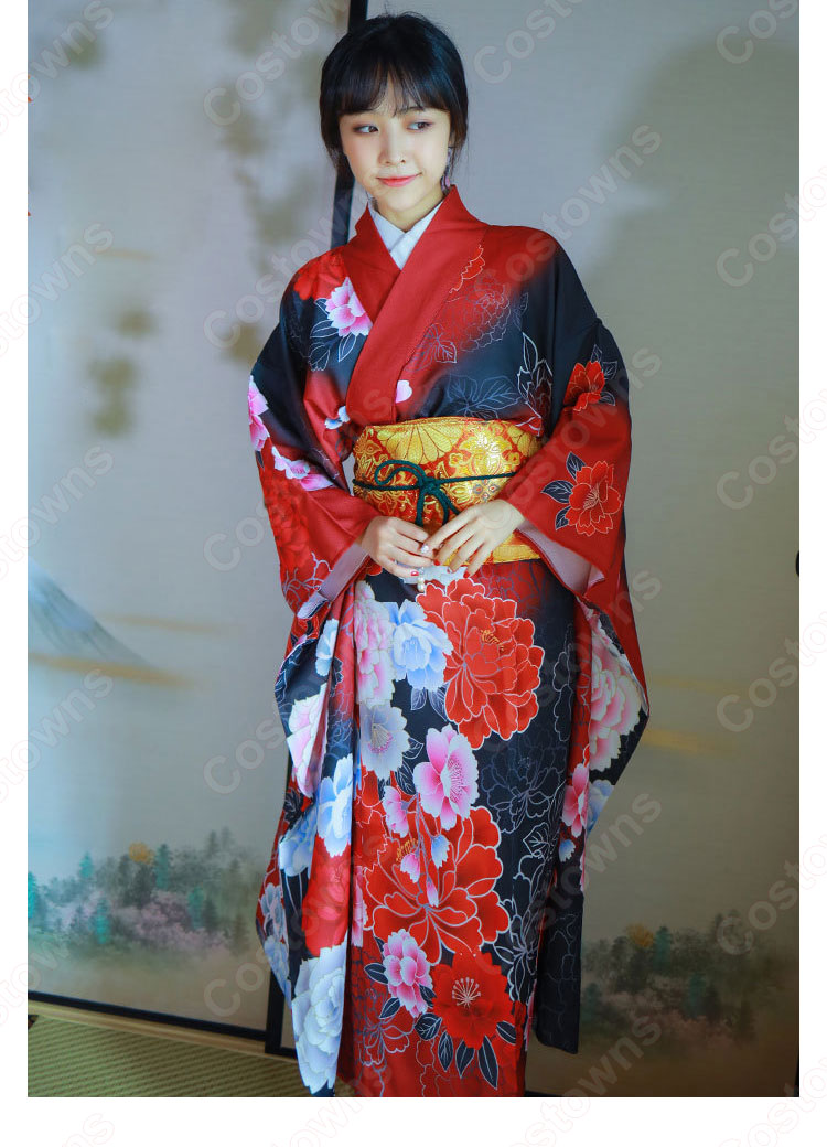 浴衣　日本舞踊　振袖タイプ　舞台衣装 踊り 着物 裾引き振袖 御守殿 仕立上がり日本舞踊、歌謡舞踊の