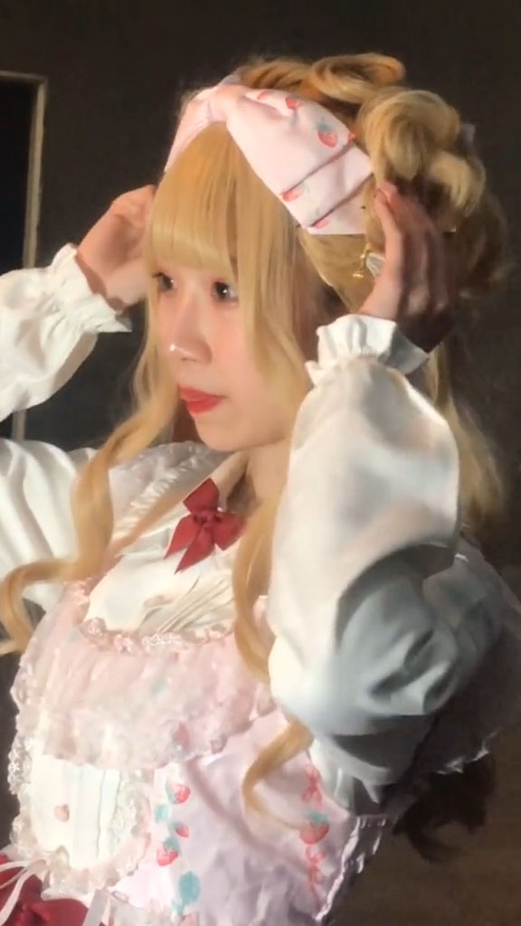 ロリータ服 コスプレ衣装 薄紫色 白 ワンピース 帽子 ハイソックス 髪飾り マント 8