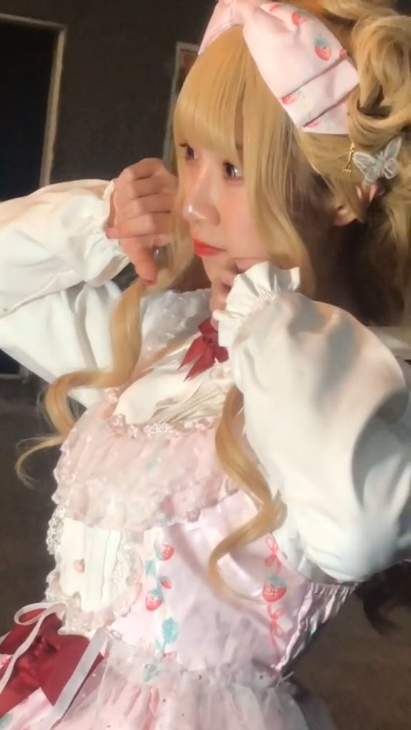 ロリータ服 コスプレ衣装 薄紫色 白 ワンピース 帽子 ハイソックス 髪飾り マント 7