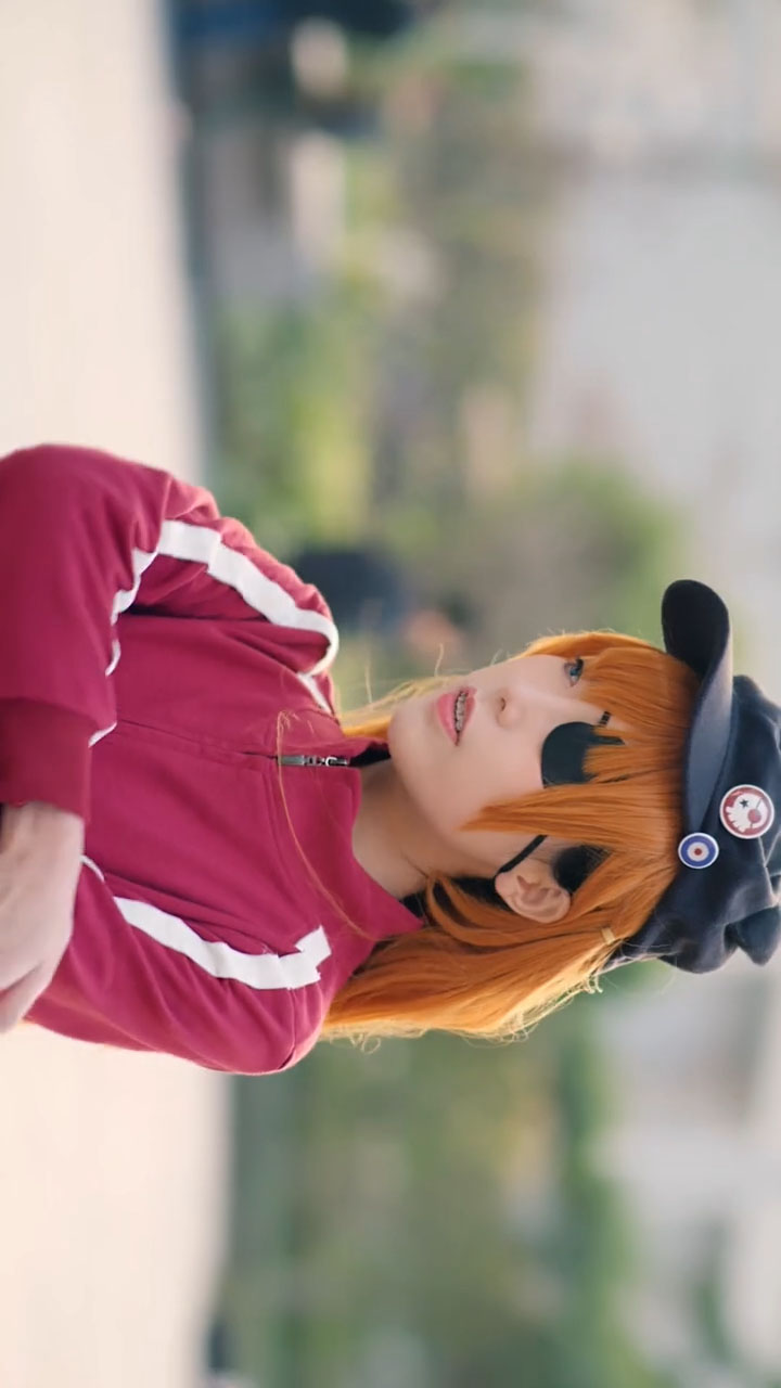 アニメ服「エヴァ」アスカ 赤 アニメ ポーツ服 コスプレ衣装 セット-7