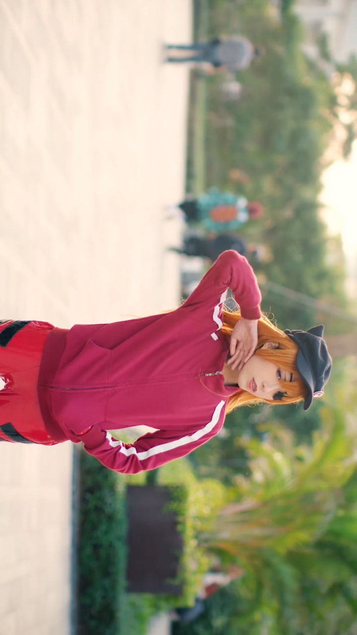 アニメ服「エヴァ」アスカ 赤 アニメ ポーツ服 コスプレ衣装 セット-4