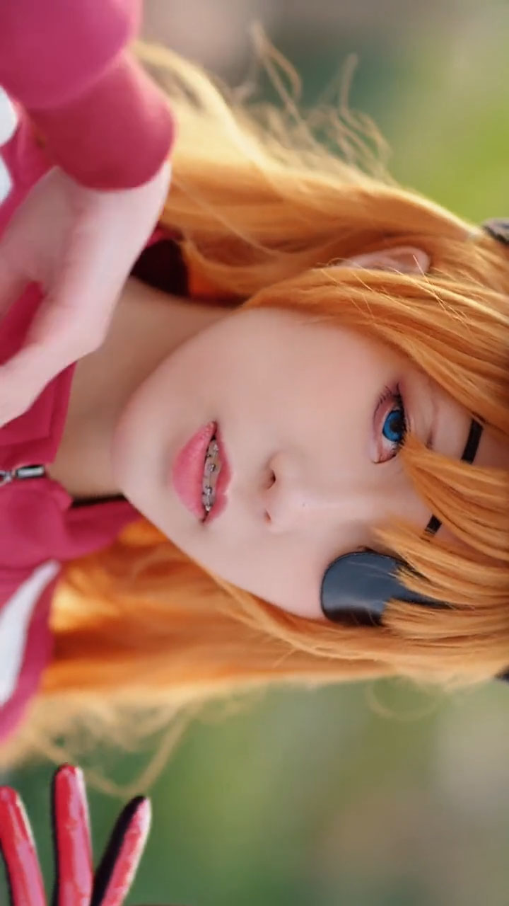 アニメ服「エヴァ」アスカ 赤 アニメ ポーツ服 コスプレ衣装 セット-3