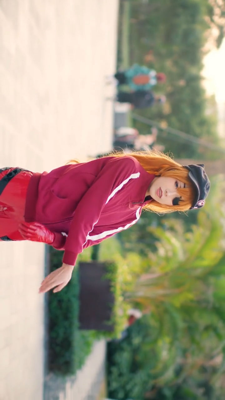 アニメ服「エヴァ」アスカ 赤 アニメ ポーツ服 コスプレ衣装 セット-6