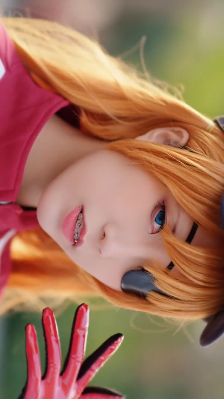 アニメ服「エヴァ」アスカ 赤 アニメ ポーツ服 コスプレ衣装 セット-2